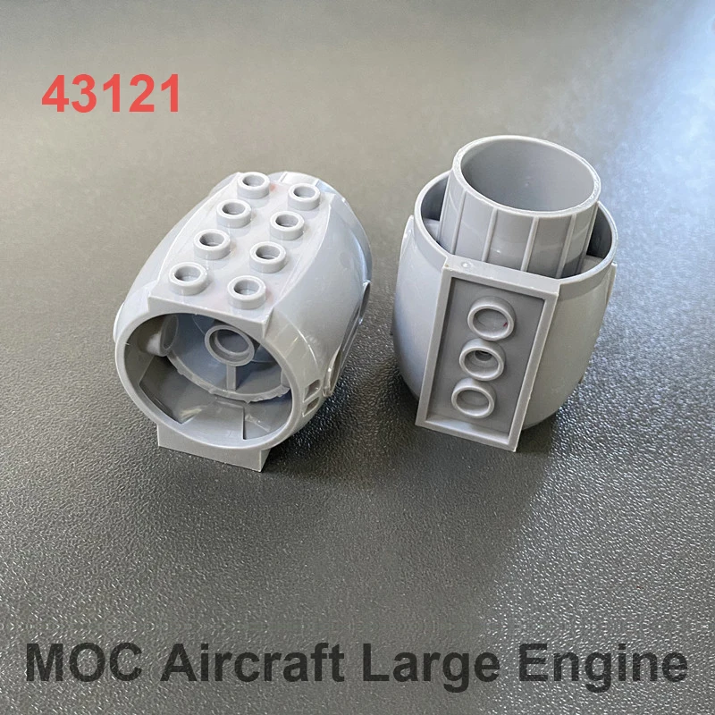 4PCS Technology Building Blocks Parts 4x5x3 Aircraft Engine with Propeller Blades Assembled MOC Bricks Toy Accessories 43121
