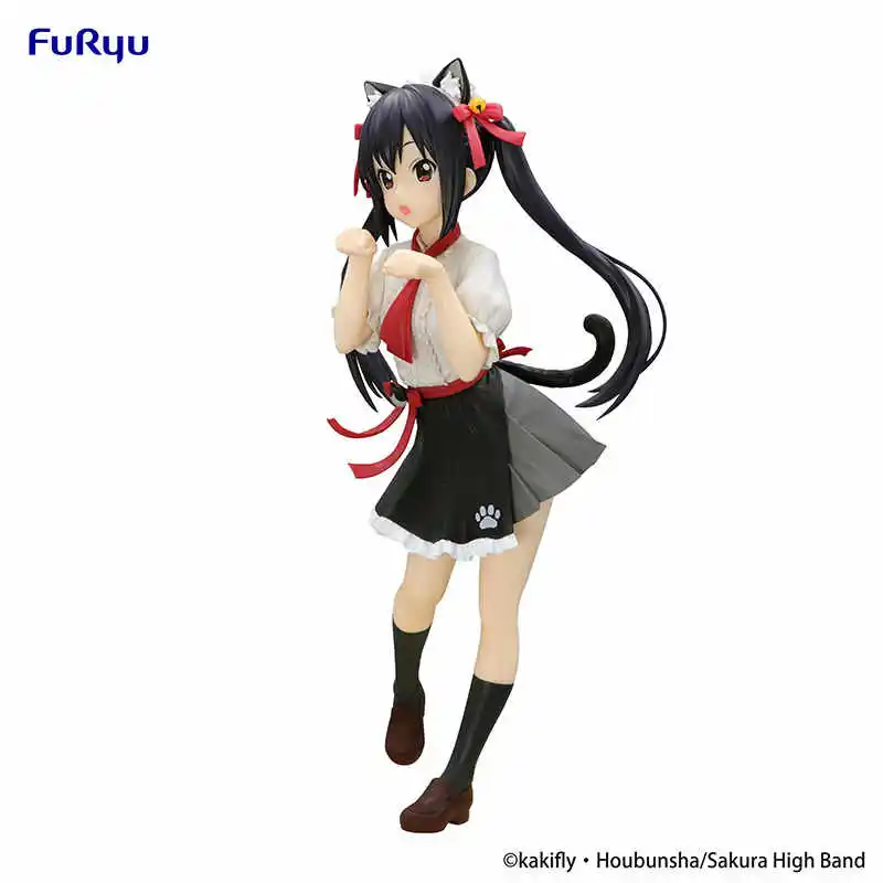 ¡¡21 cm genuino FuRyu Trio-Try-iT TTI K-ON!! Nakano Azusa orejas de gato figura de acción modelo juguetes regalo para cumpleaños