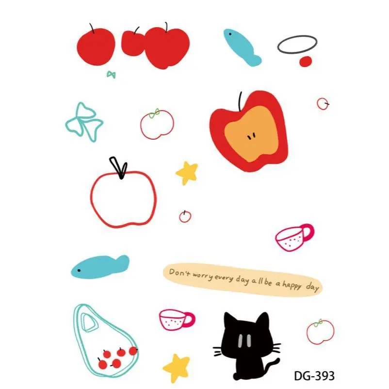 

Cute Apple Jelly Stickers Transparent Decals for DIY Phone Case Laptop Decoration Scrapbook Diary Stationery Supplies
