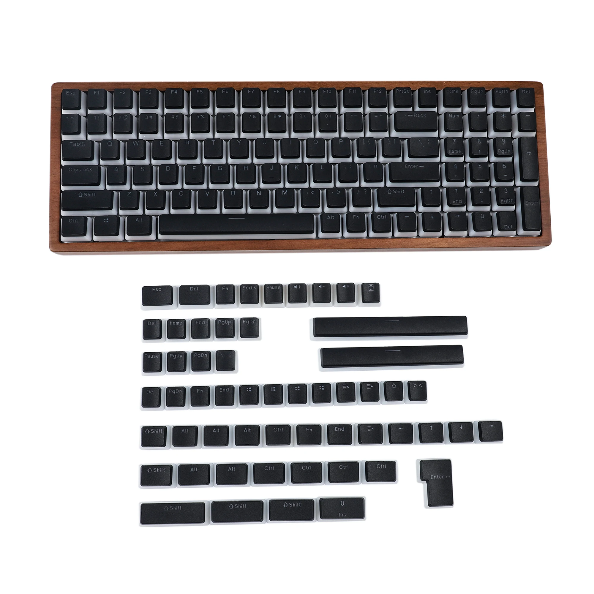 YMDK 156 Keys PBT Doubleshot Shine Through ANSI ISO Pudding Keycaps For MX Mechanical Keyboard Corsair Razer KBD75 68 Keychron
