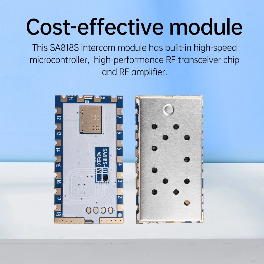 1W Wireless Analog Intercom Module SA818S Voice Transceiver Module UHF 400-470MHz/VHF 134-174MHz Frequency Talkie Module