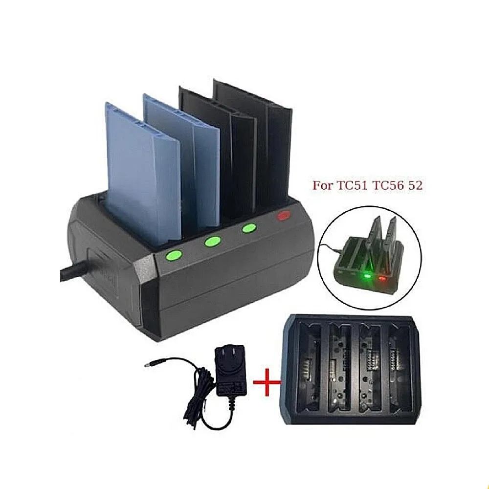 

4-Slot Battery Charging Cradle+Adapter For Zebra Motorola TC51 TC56 TC52 TC57