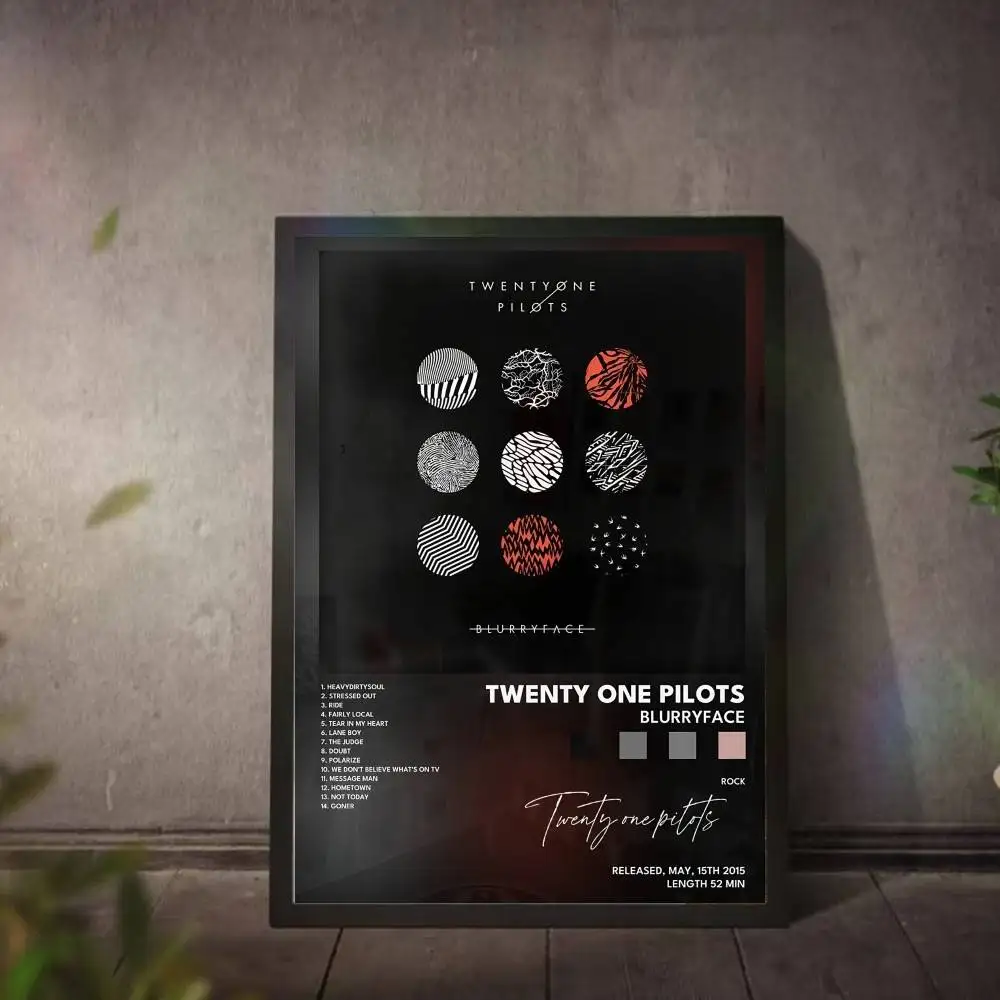 T-Twenty One P-Pilots ملصق ألبوم الموسيقى قماش طباعة جدار الفن ديكور غرفة جدار الفن طباعة ديكور المنزل 50X70 غرفة #2