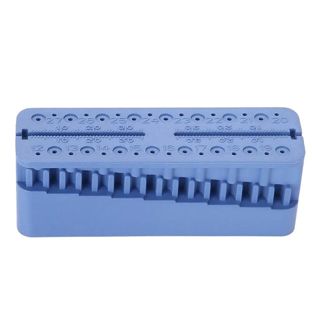 Autoclavable Mini Endo Measuring Block Files - Dental Ruler Tool for Dentists, Blue/Grey, 9x2.7x3.3cm