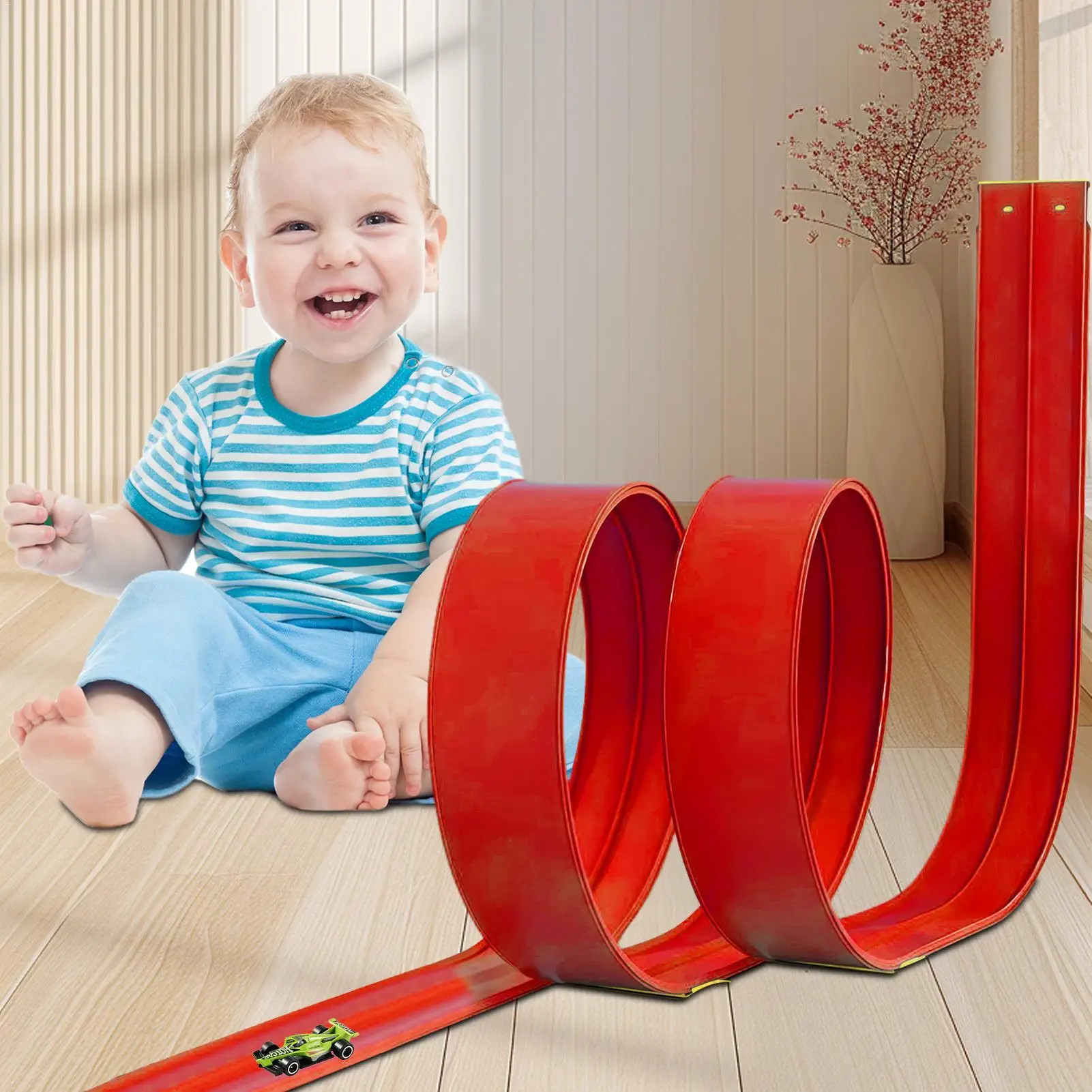 

Игрушечная машинка с треком Портативная игровая машинка для верховой езды из ПВХ Игрушечная машина и свернутая дорожка для гонок на дворе, балконе, в помещении, на открытом воздухе, для спальни для мальчиков