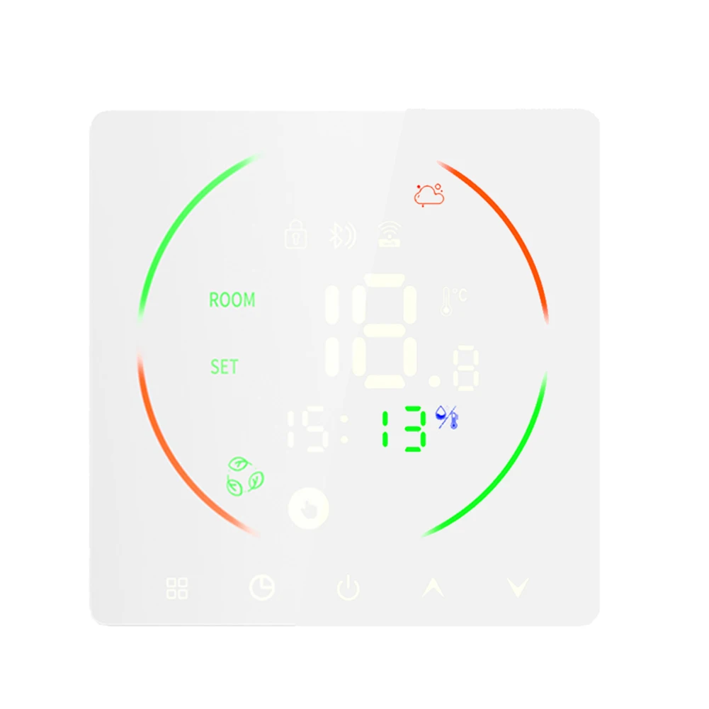 Boiler Control Thermostat Programmable Thermostat ABS Material Adjustable Brightness Precise Temperature Control For Tuya App