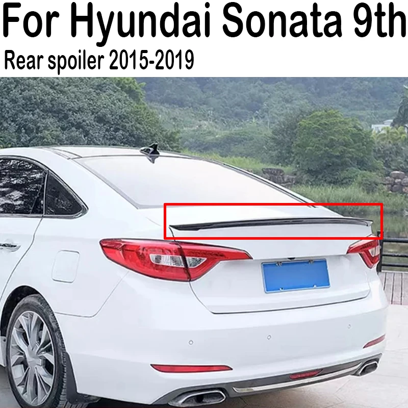 

For 2015 2016 2017 2018 2019 Hyundai Sonata 9th Car Rear Trunk Lid Boot Car Spoiler Wings Tuning Exterior Accessories