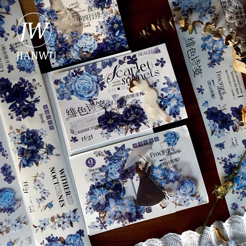 

JIAANWU 60 мм * 6 м винтажный цветок пейзажный материал коллаж скрапбук ПЭТ лента креативный DIY журнал канцелярские принадлежности