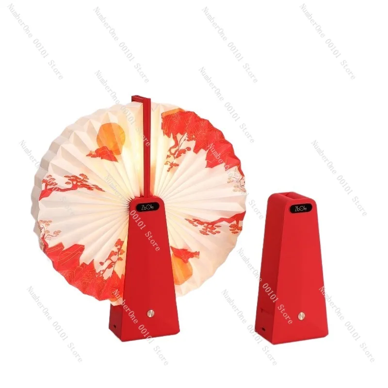 Creative Foldable Red Peacock Lamp Cultural Gift for Women Birthday Present Goddess Festival Unique Decorative Night Light