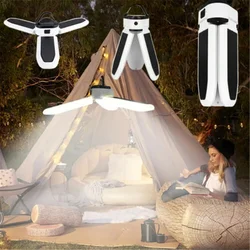 Creative Foldable Solar Led Camping Light Outdoor Portable Three Leaves Tent Lamp USB Rechargeable Emergency Night Market Lights