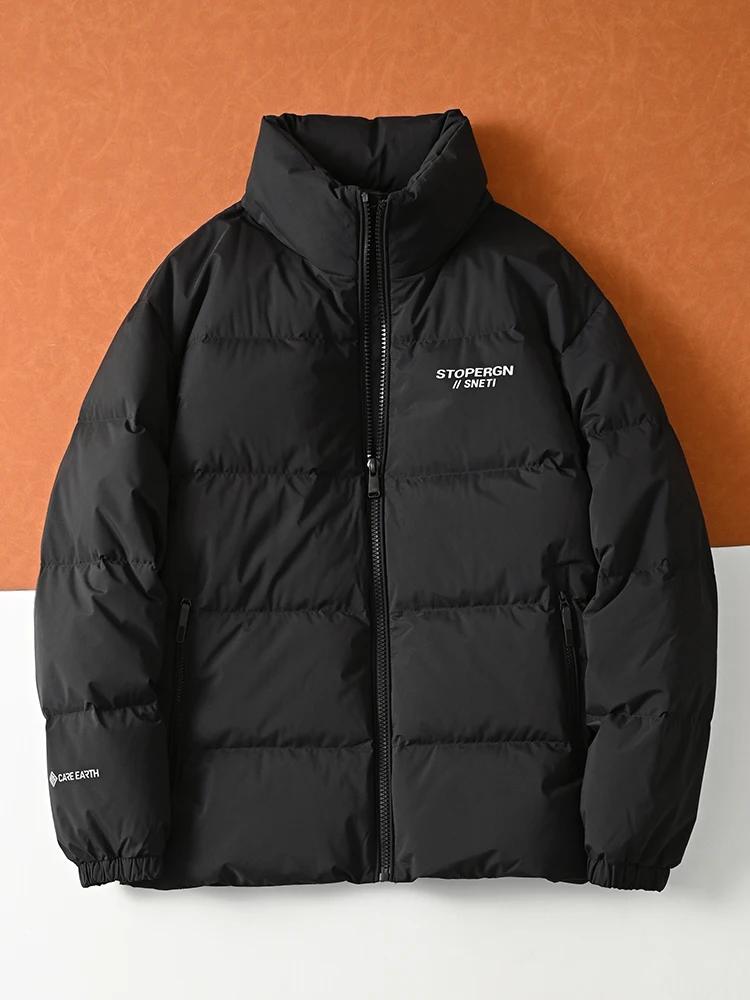 

ort Puffer Jaet, мужской зимний пушистый теплый воротник-стойка 90, белый душ, морозостойкий, теплый, хлеб, свободный вниз Jaet