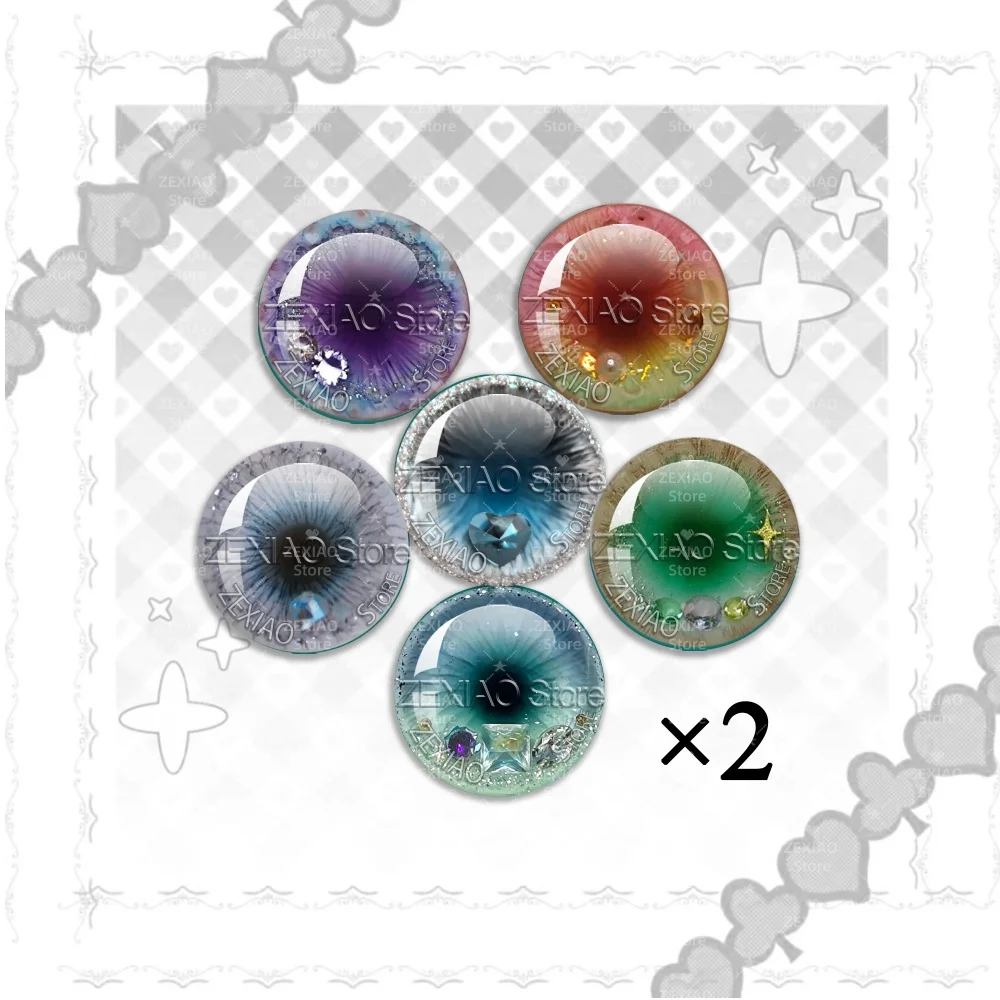 Classic Universal Theme Blythe Doll Eyes Glass Round Eyes Cabochon Dome Dragon Cat Eye Toys Jewelry MIX Pupil Eye MS018
