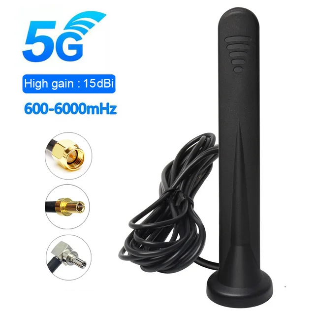 GSM 3G 4G 5G Antena zewnętrzna Omni Aerial High Gain 15dBi RP SMA Male TS9 CRC9 Wodoodporna antena magnetyczna do modemu routera Wi-Fi