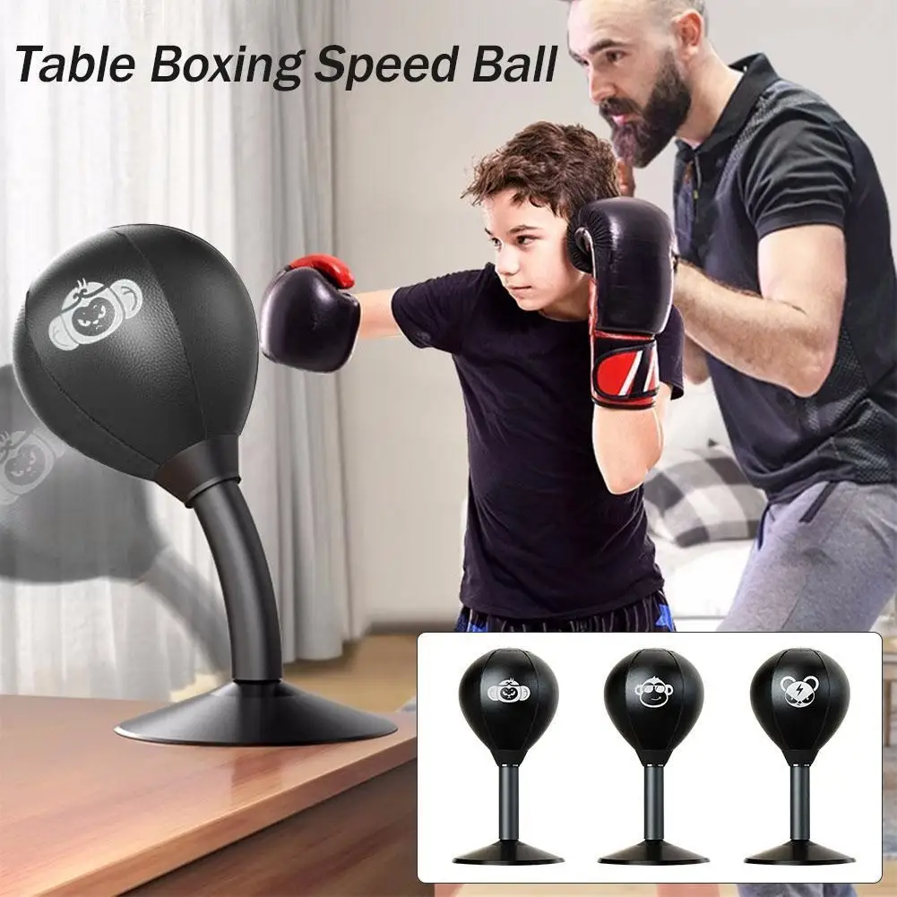 Bolsa de boxeo de escritorio con ventosa, herramienta de velocidad para niños, Bola de estrés, mesa de entrenamiento para adultos, Boxeo