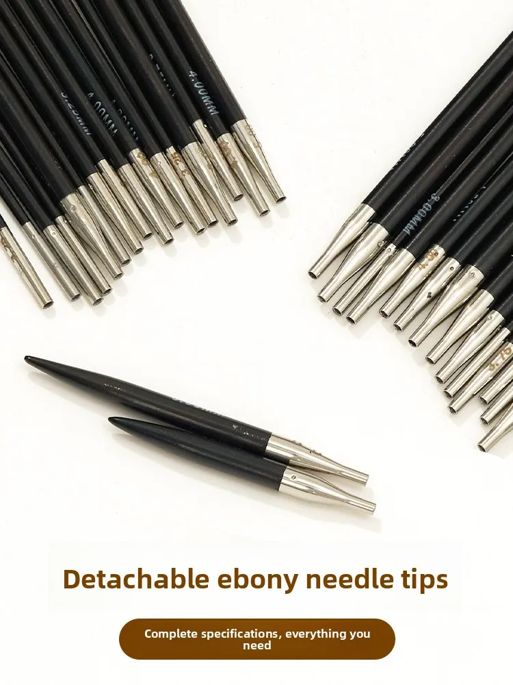 Black Ebony Circular Needle Single Needle Head Hand Knitting Sweater Needle Detachable Loop Needle DIY Tool Home Textile Sewing