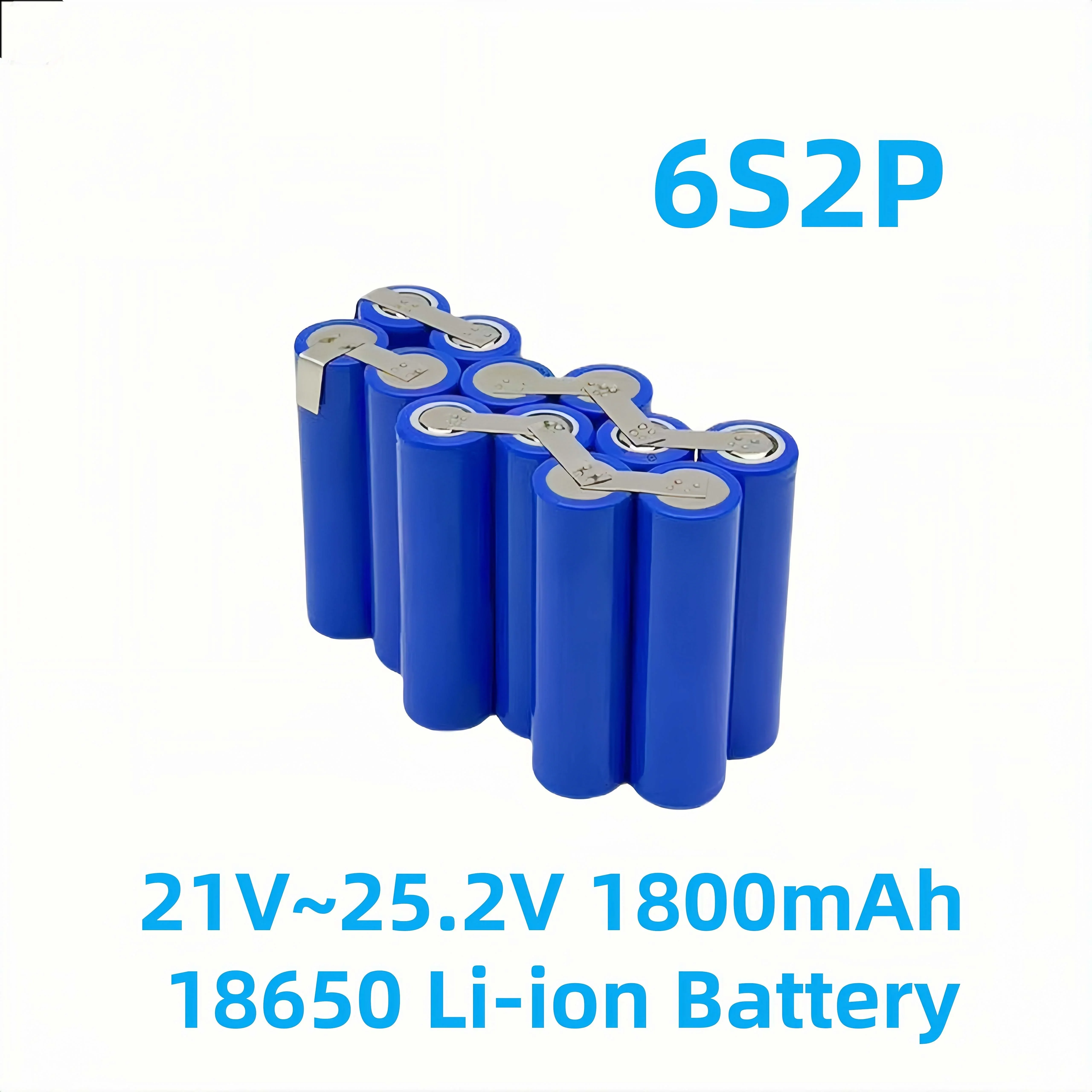 

6S2P 18650 lithium battery pack customized 21V/25.2V battery welding 1800mAh battery