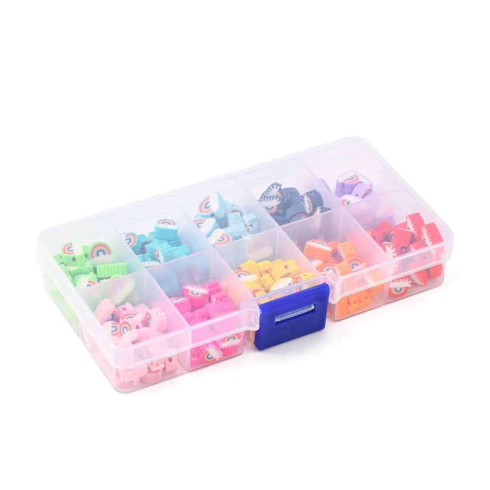 Hot-selling 10 color rainbow polymer clay pieces beads children's puzzle loose beads diy hand string necklace accessories