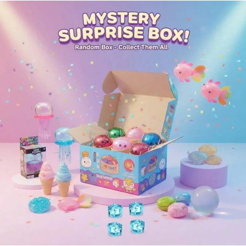 

Mystery Blind Box Squishy Surprise Set – 4 Independent Random Draws Per Order, Cute Collectible Toy Pack With 9 Random Designs
