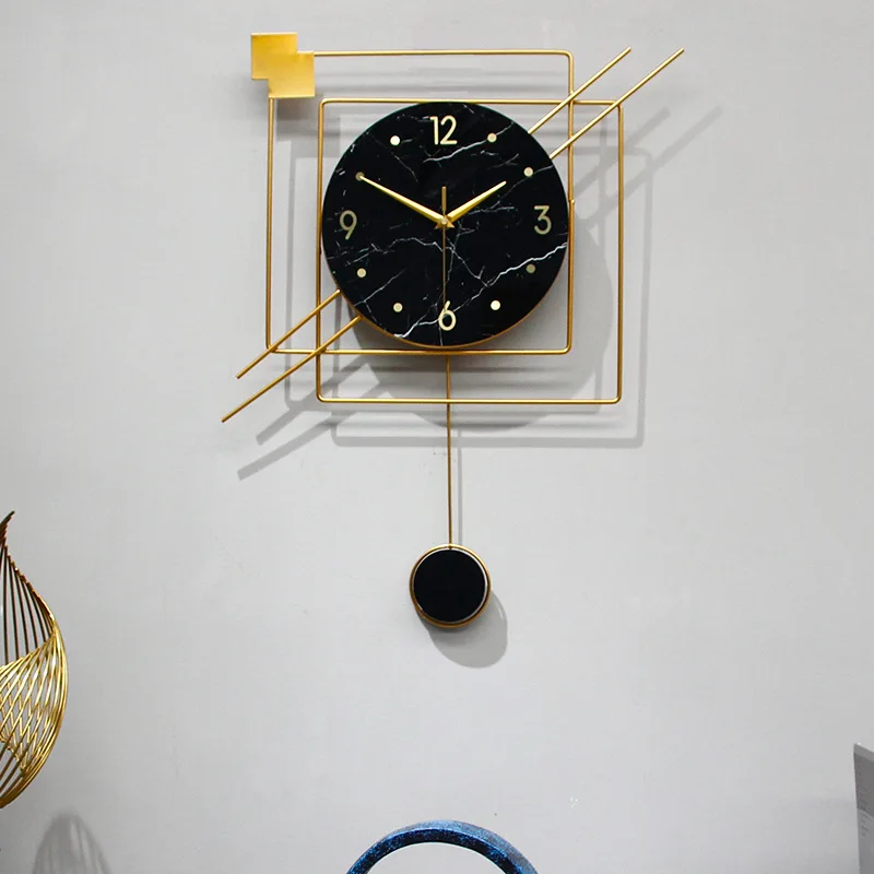 

Light Luxury Living Room Creative Home Decoration Fashionable And Minimalist Art Nordic Chinese Style Wall Clock Modern Design