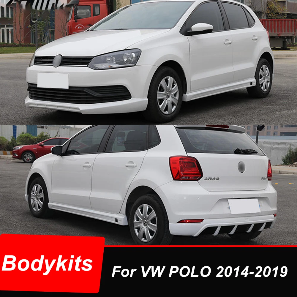 

For Volkswagen Polo Hatchback Front Lip Bumper Splitter Rear Bumper Lip Diffuser Left Right Side Skirt Bodykit Tuning 2014-2019