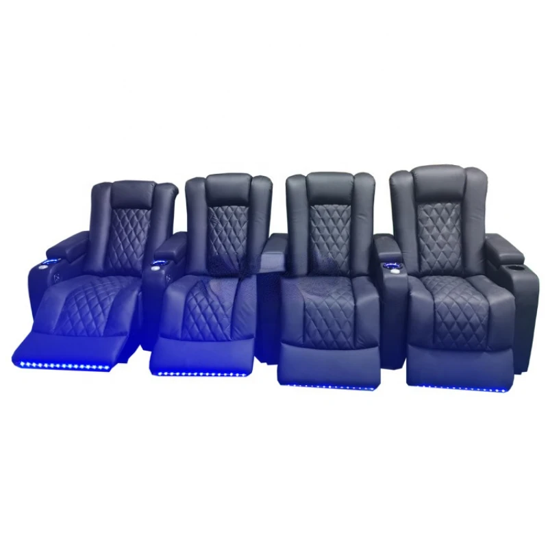 

Black leather electric recliner chairs couch luxury sofa VIP cinema seat home theater seating living room furniture