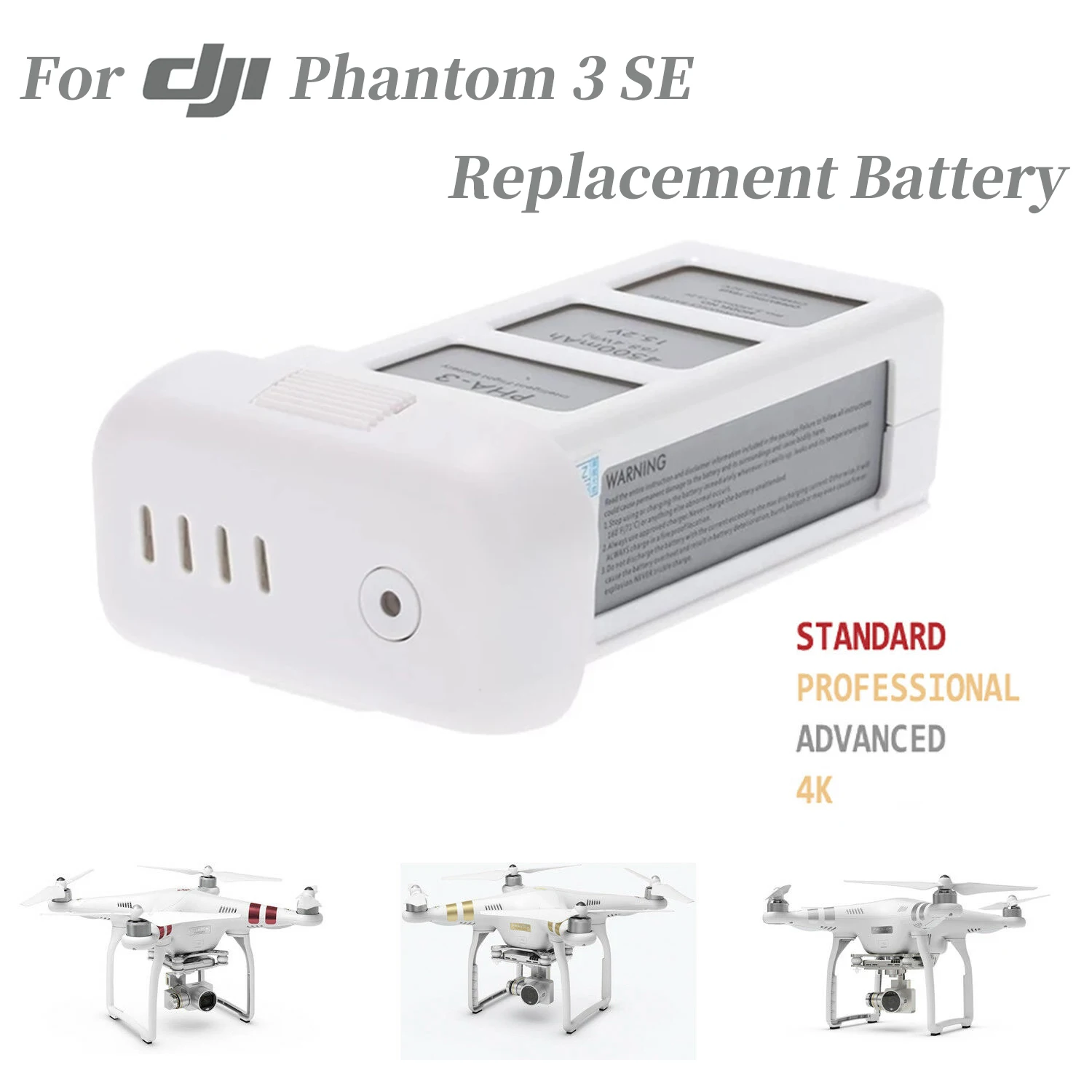 

Drone Battery for DJI phantom 3 Professional/3/Standard/Advanced 15.2V 4500mAh LiPo 4S Intelligent Battery up to 23 minutes