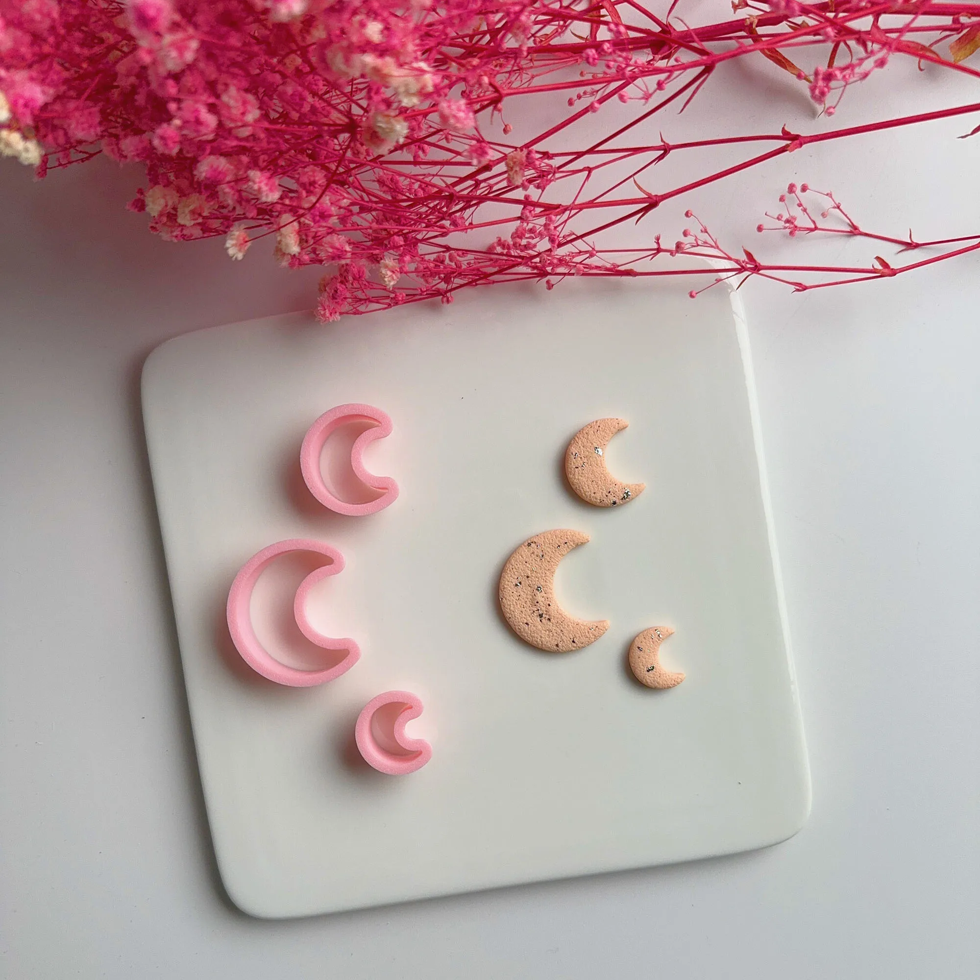 3Pcs/Set Different Sizes Moon Shape Polymer Clay Cutter Cutting Molds For Pendant Earrings Jewelry Decoration Making Hand Tools