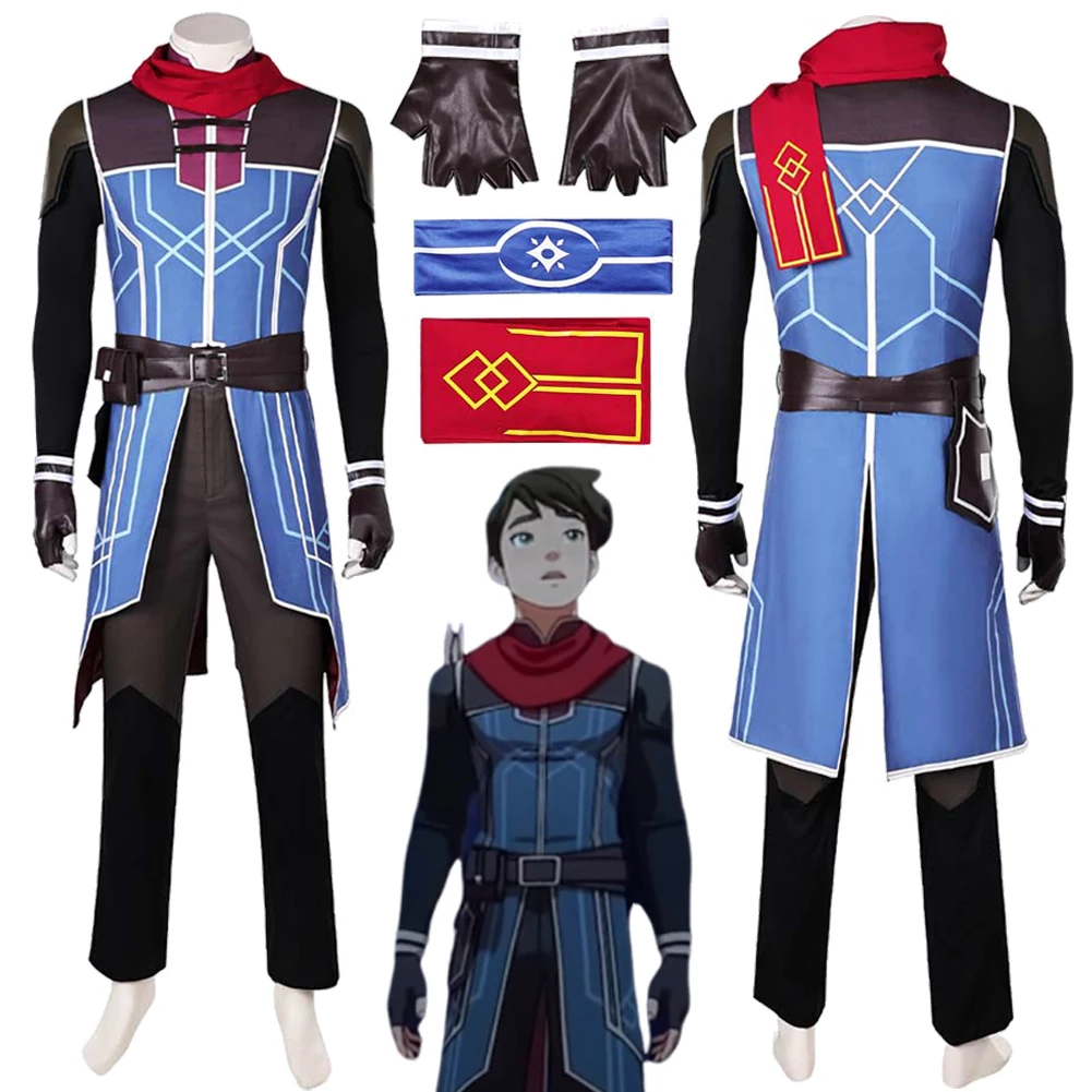 The Dragon Prince Callum Cosplay Costume Men Disguise Coat Pants Gloves Outfits Halloween Party Uniform Carnival Role Play Suits