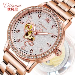 Women Automatic Watch Lady Diamond Mechanical Sport Wristwatch Elegant Female Waterproof Bracelet Stainless Steel Business Clock