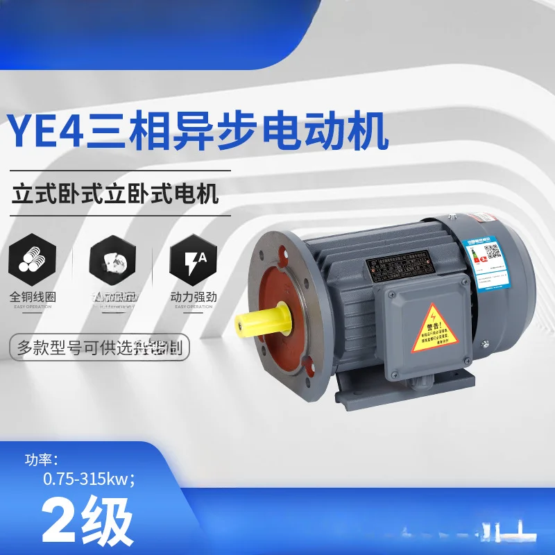 YE4 Three-phase Asynchronous Motor High Efficiency 2-pole 0.75kw-315kw Motor 380V All-copper Motor