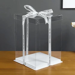 2pcs 3 in 1 Cake Box Birthday Cake Package Boxes Gifts Wrapping Boxes Cake Carriers baking dessert Box Birthday wedding