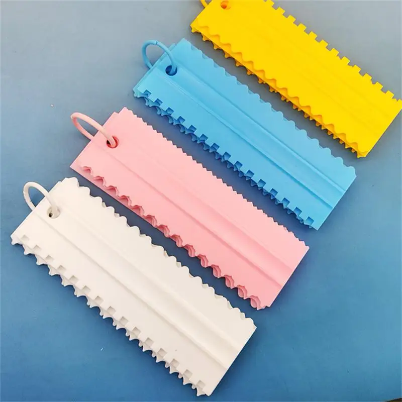 4PCS/Set Plastic Double Sided Tooth Cake Scraper Pattern Cream Scraper DIY Baking Tools Baking Accessories Kitchen Bakeware Tool