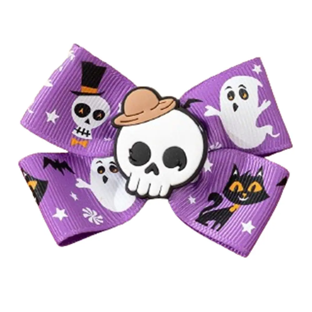 Fashion Ghost Halloween Bow Hair Clip Funny Hairpin Pumpkin Hairpin Eyeball Creativity Bat Duckbill Clip Female/Children