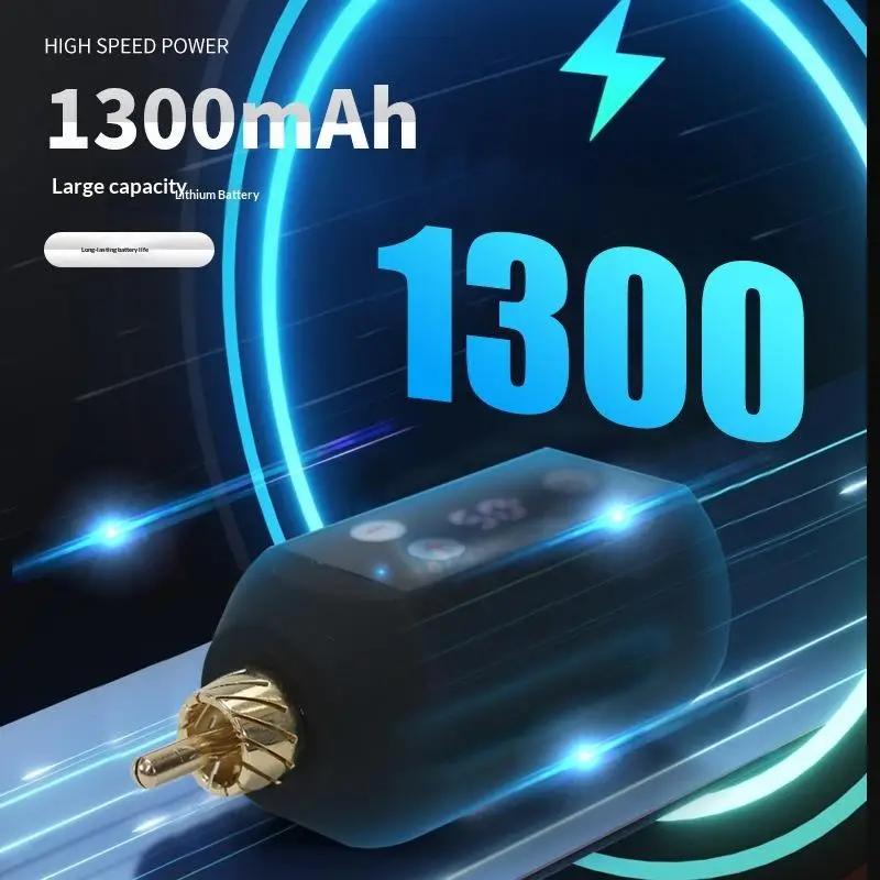 Professional Tattoo Power Supply 5-12V USB Cordless 1300mAh Rechargeable Battery for Tattoo Pen Tattoo Shop Commercial Use