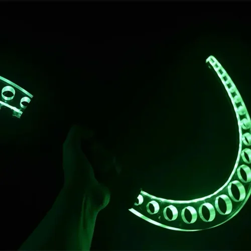 Imagen 2 del producto Accesorios de actuación para bar nocturno, luz eléctrica colorida intermitente explosiva para fiesta, baile, LED, hoja curva iluminada