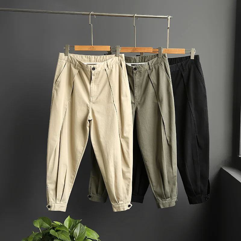 

Series High-Waist Men's Cotton Sweatpants Multiple Cuts Faionable Carrot-aped Casual Pants for Autumn Winter