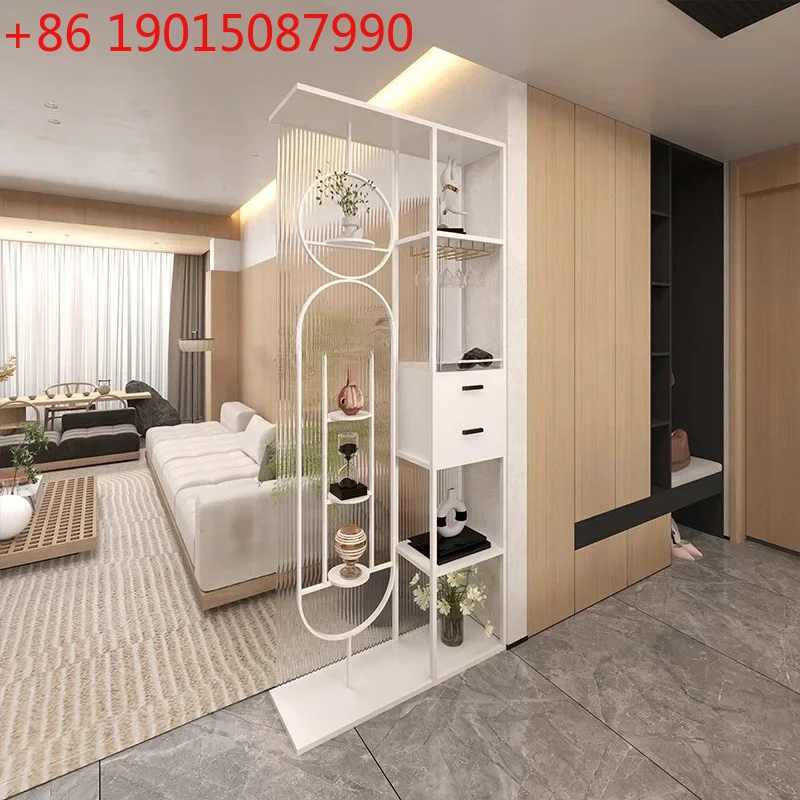 

Yh Light luxury wrought iron screen partition living room entrance cabinet modern simple entry door rack