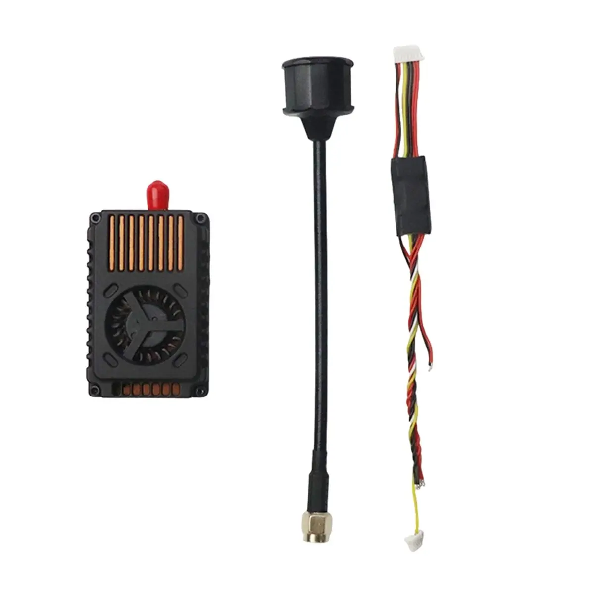 Happy New-  7.2G 7W VTX 64CH FPV Audio Video Transmitter 15V-36V 2-8S with Heat Sink&Fan for FPV RC Long Range Drone