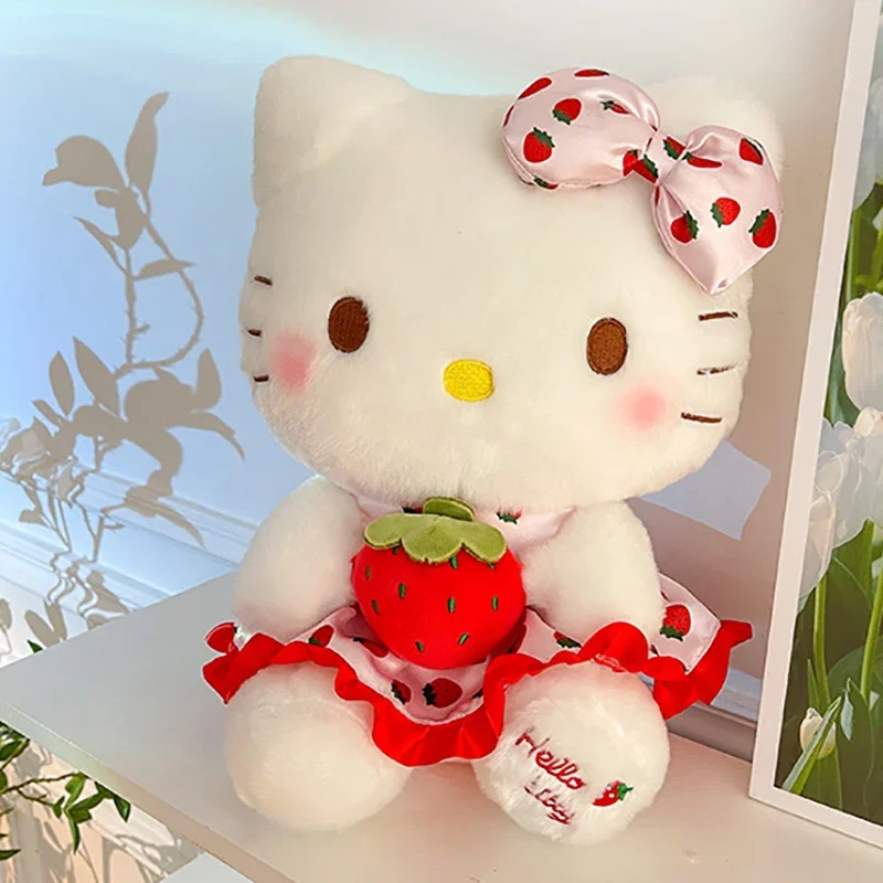 

Plushie Toy Strawberry Hello Kitty 35cm/45cm Stuffed Toys Kawaii Doll Ornaments Birthday Funny Valentines Gift Party Supplies