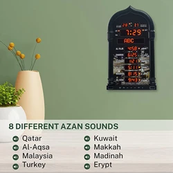 Digital Automatic Islamic Azan Adhan Clock Hijri Calendar Clock Accessories Gift with Remote Control for Home Display