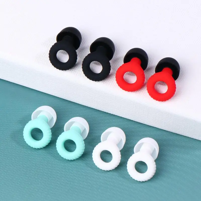 1Set Ultra Sottile Forma di Anello Aiuto Per Il Sonno Tappi Per Le Orecchie Impermeabile Nuotare Tappi Per Le Orecchie Concerto Protezione Dell'udito Riutilizzabile Tappi Per Le Orecchie In Silicone