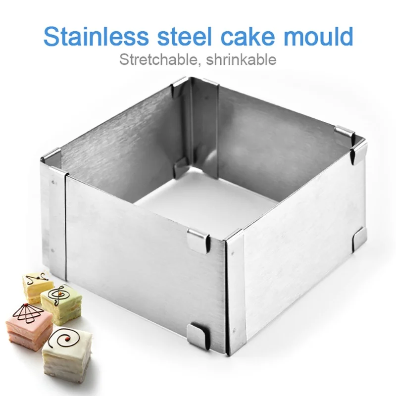 Stainless Steel Cake Mold Mousse Ring Telescopic Cake Decorating Mold Kitchen Baking Tool,Adjustable telescopic movable cake mol