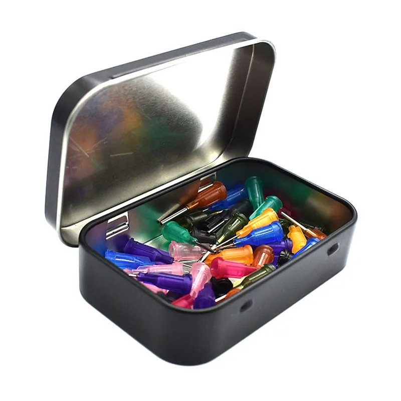 1PC Metal Rectangular Empty Mini Tin Box Tinplate Push Candy Pill Cases Bins Jar Hinged Containers Small Organizer Storage Box