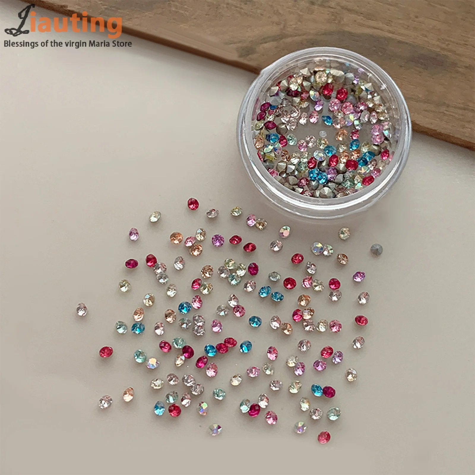 คริสตัลตกแต่งเล็บแบบมีประกาย 50/100 ชิ้น หลากสี รูปทรงสามมิติ ปลายแหลม ประดับเล็บด้วยเพชร สำหรับตกแต่ง DIY