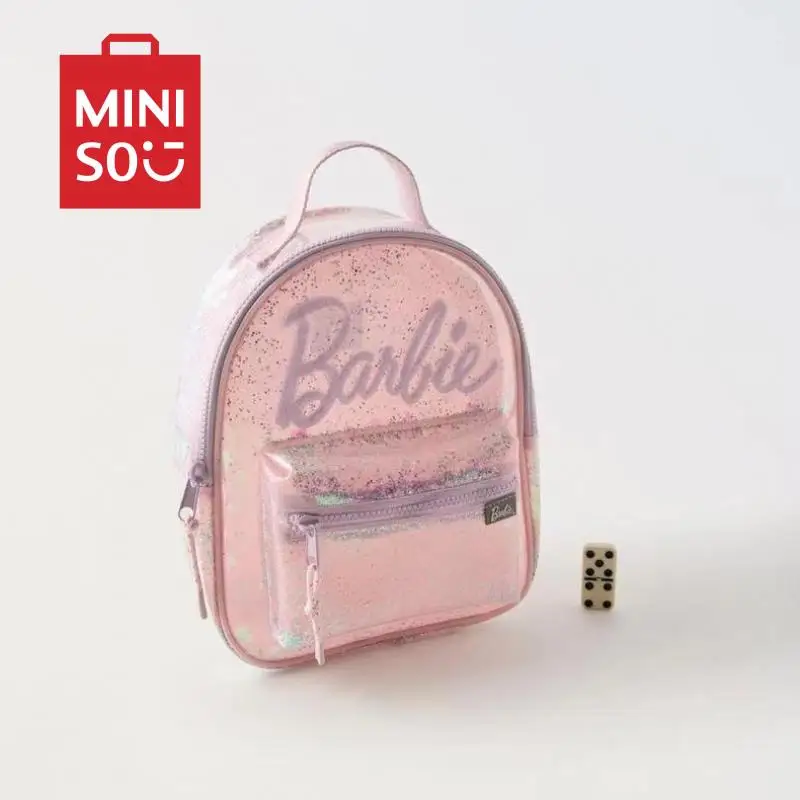 Kawaii Miniso Anime Schoolbag Cute Kids Barbie Cartoon Fashion Ultralight Durable and Sturdy Mini Shoulders Bag Gifts for Kids