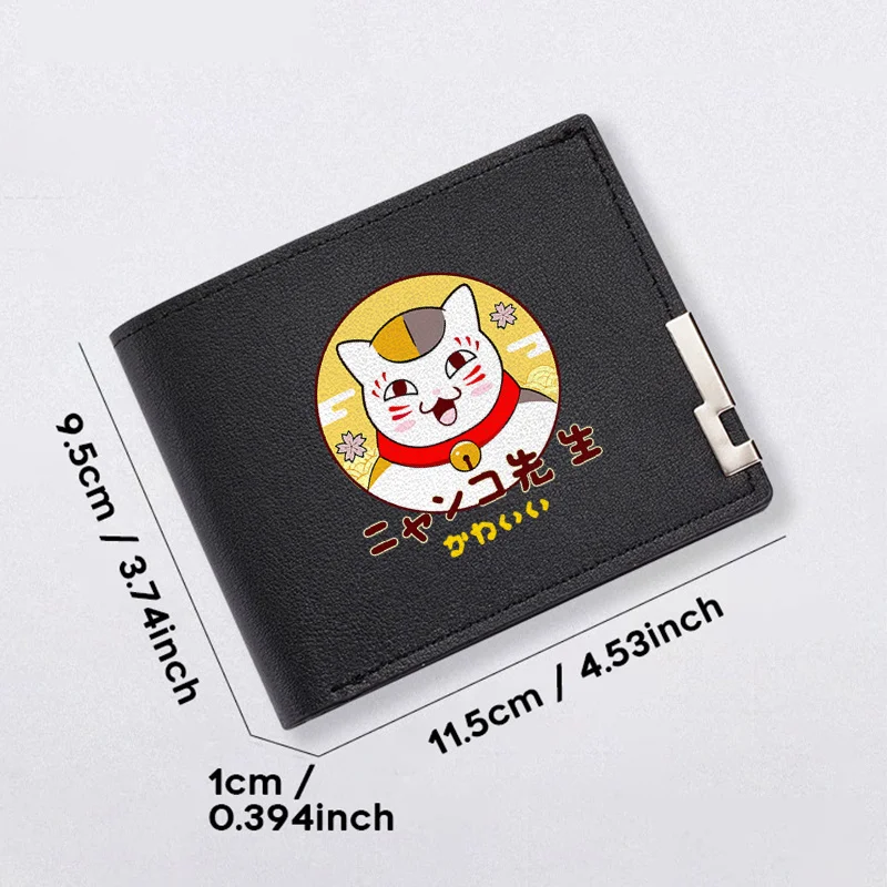 니앙코 선생님 마네키 네코 PU 지갑 미니멀리스트 비즈니스 디자인 가볍고 내구성이 뛰어난 일상 사용 패셔너블한 남성용 컴팩트 지갑