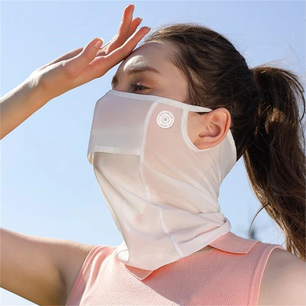 Outdoor Sunscreen Mask Fishing Riding Lightweight Breathable Uv Sun Protector Sunshade Ice Silk Face Mask Cold Feeling Ear Scarf