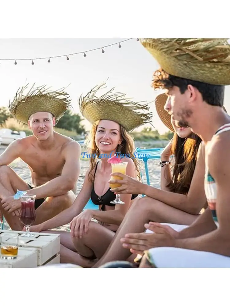 HX6F Girls Straw Hat Handwoven Elegant Panama Hat Gift for Vacations Straw Hat