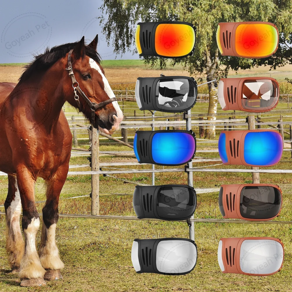 

2025Eye Protection Horse Blinder Racing Goggles Pet Sunglass Horse Goggle for Equestrians Sports