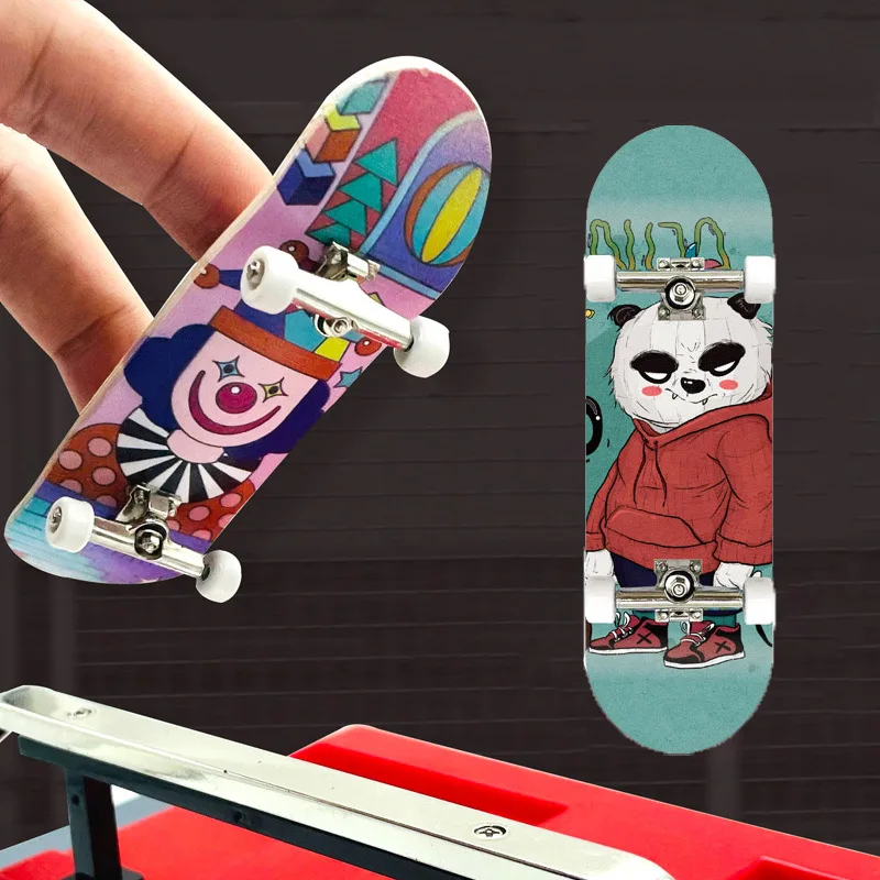 Skate Dedo profissional com rodas de rolamento, Mini Double Warping Board para meninos, Desktop criativo, Maple Wood Toys